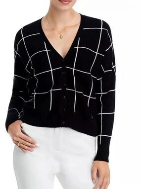 Philosophy black white checkered sweater